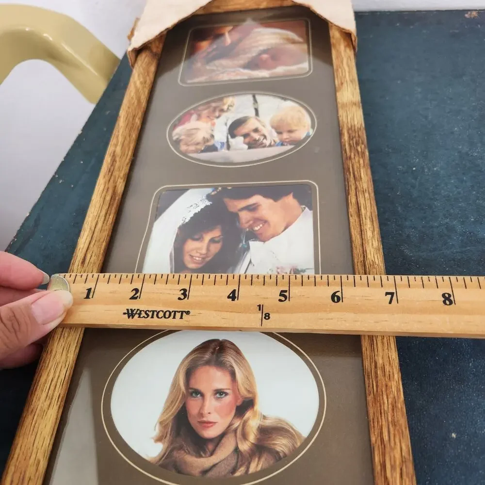 VTG Intercraft Reversible Mat Wood Multi Picture Frame Retro Wall Hanging Decor